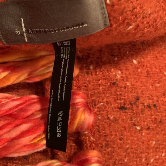 Anthropologie orange multi blanket scarf new without tags - Picture 8 of 8